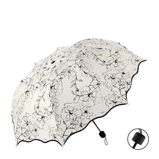 日傘 折り畳み傘 花柄黒 完全遮光 UVカット!! 遮熱 軽量 晴雨兼用 折畳_画像2