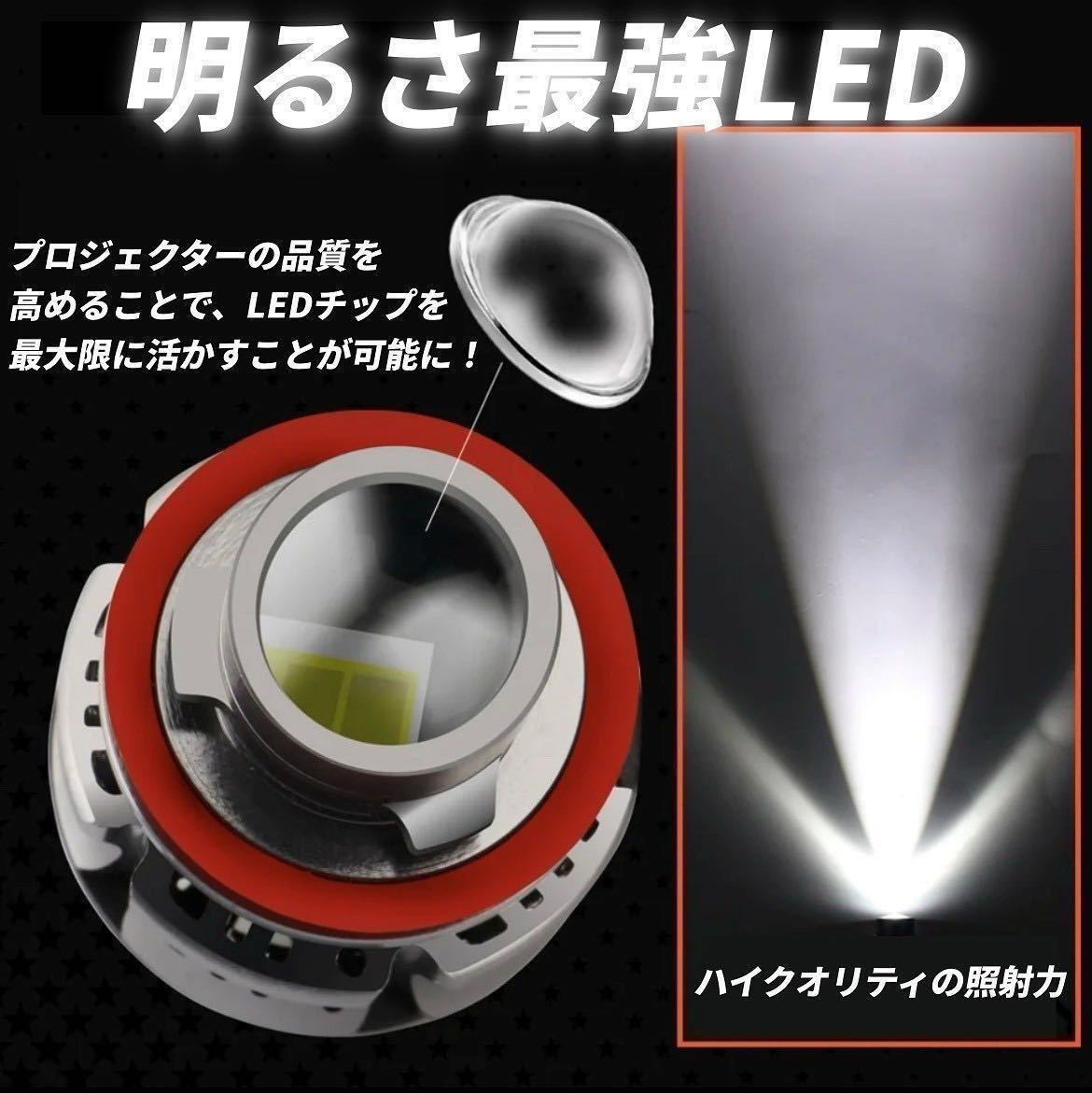 【爆光LED】レーザービーム発光 LED フォグランプ 2色切替 ホワイト イエロー H8/H11/H16 アルファード ヴェルファイア プリウス 26000lm_画像5