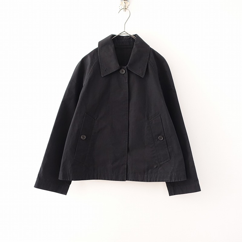 //【定価4.9万】マーガレットハウエル MARGARET HOWELL *HIGH DENSE COTTON POPLINステンカラーコート*1黒(jk4-2401-11)【41A42】