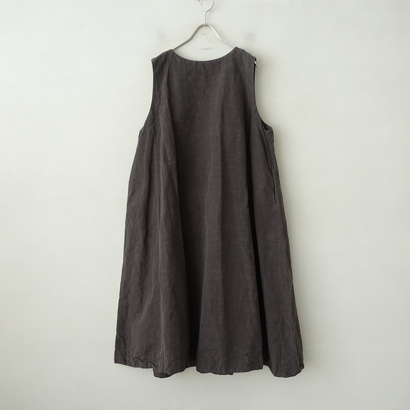 //【定価4.0万】ネストローブ nest Robe *COTTON LINEN SEPARETE ONE PIECE*Fアンサンブル綿麻グレーブラウス(4-2401-41)【42A42】_画像6