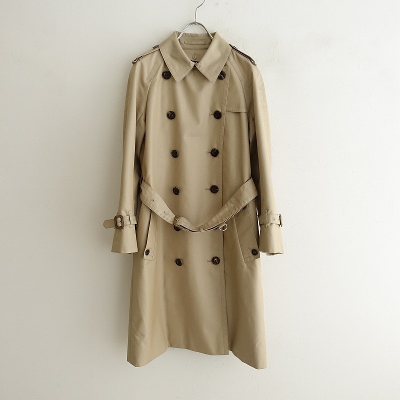 //【定価16.5万】アクアスキュータム Aquascutum *BASIC TRENCHCOAT LONG*ライナー付きベージュ綿混アウター(jjk4-2401-121)【03A42】