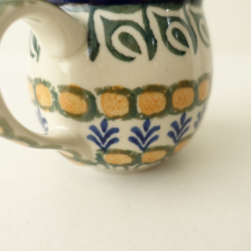 //ポーリッシュポタリー Polish Pottery *ポーリッシュマグカップ*花柄コップポーランド食器【陶器】(wa84-2309-34)【13A42a】_画像7