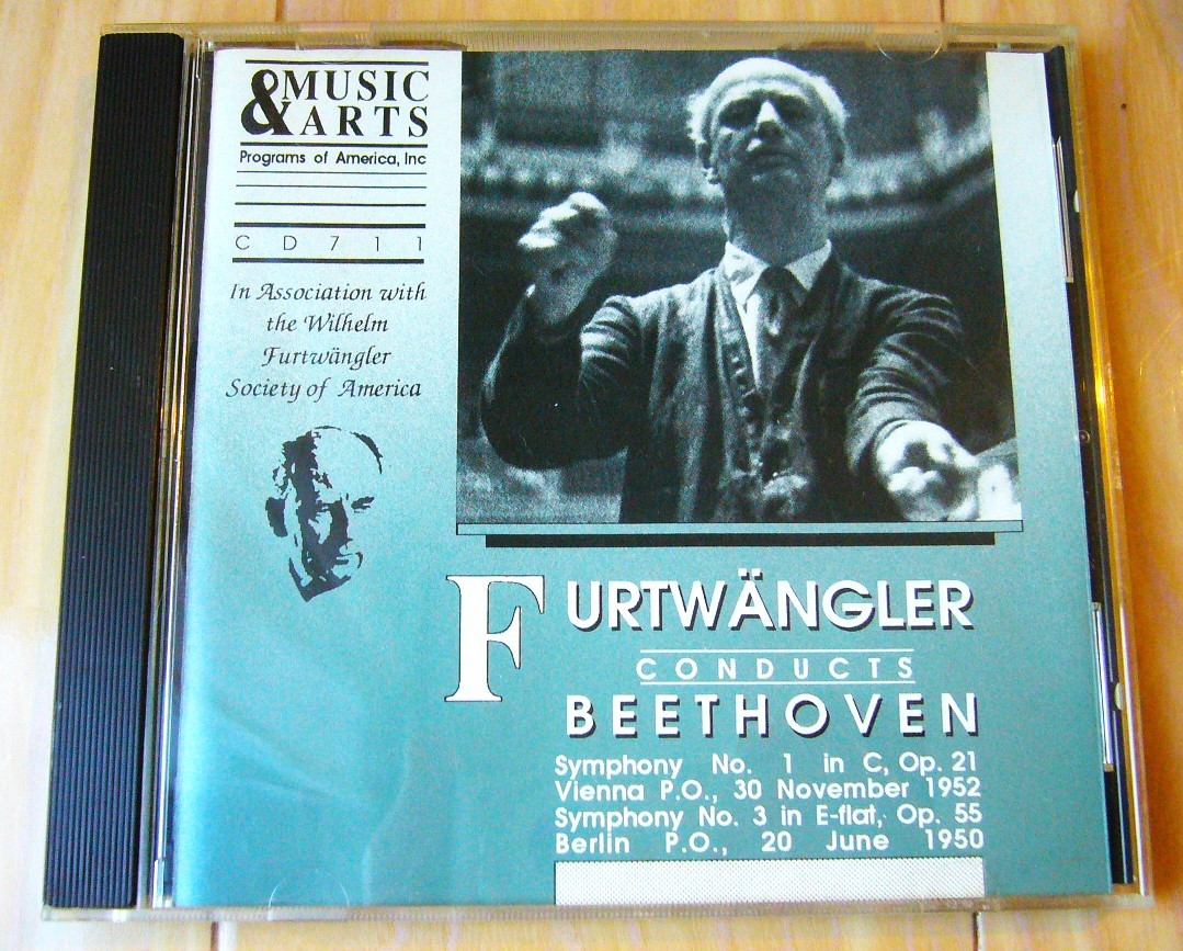 フルトヴェングラー ベートーヴェン 交響曲 第1番 1952年11月30日 ウィーン 第3番 英雄 1950年6月20日 ベルリン MUSIC & ARTS USA CD711