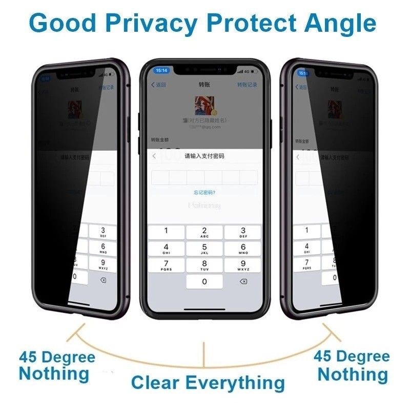 ★セール★iPhone15ProMaxケース ブルー 磁石強化ガラス 前面保護 カバー