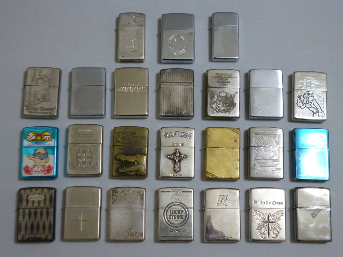 オイルライタージッポ　ZIPPO　２４個セット　ジャンク品　　zj24-44_画像1