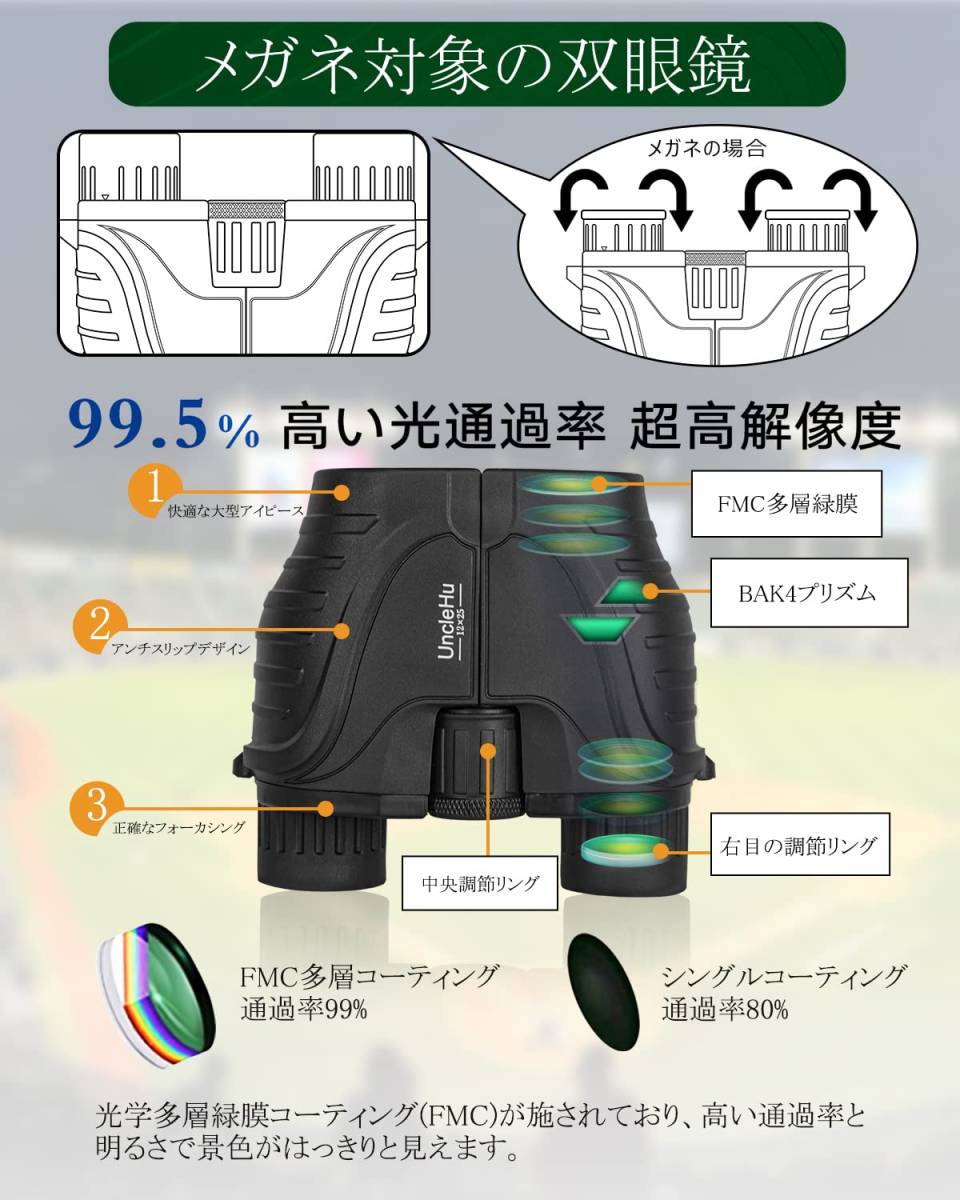 【特価セール】軽量 小型 人気 ドーム 高倍率 舞台用 防振 コンサート用 12×25 オペラグラス Bak4プリズム コンサート_画像6