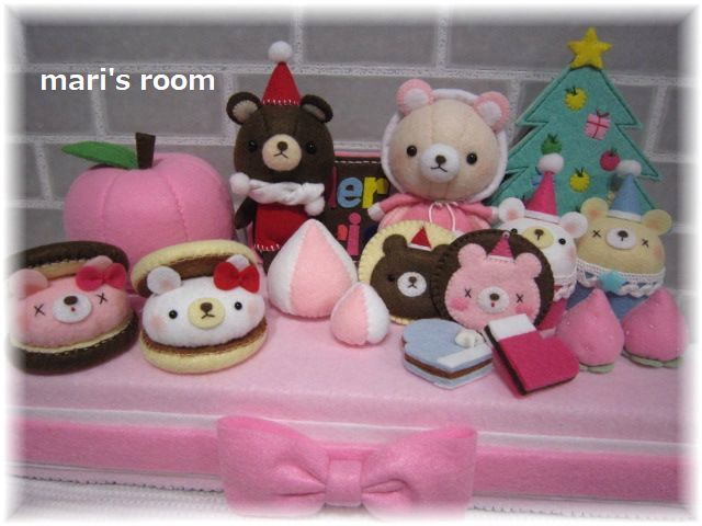 ＋＊mari's room*+　フェルトのクリスマスケーキセット　型紙＆レシピ_画像1