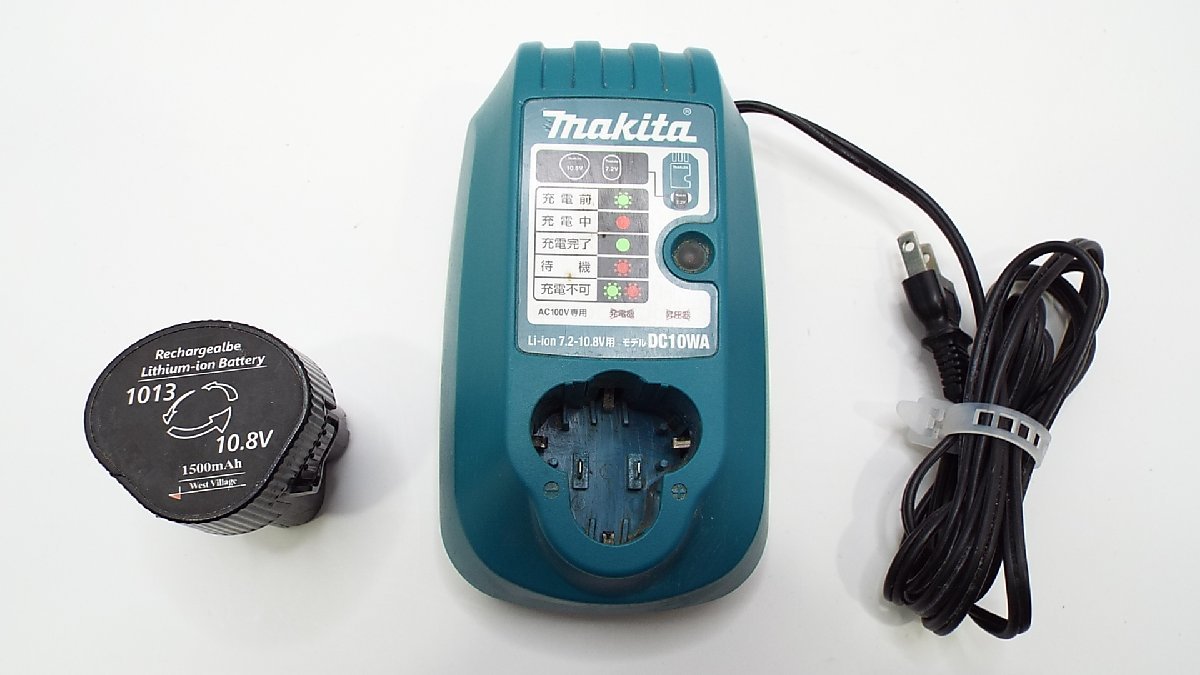 【u1097】makita 充電式ハンディクリーナー CL102D 充電器DC10WAセット クリーナー通電NG 充電器通電OK 格安スタート 栃木発着払い_画像9