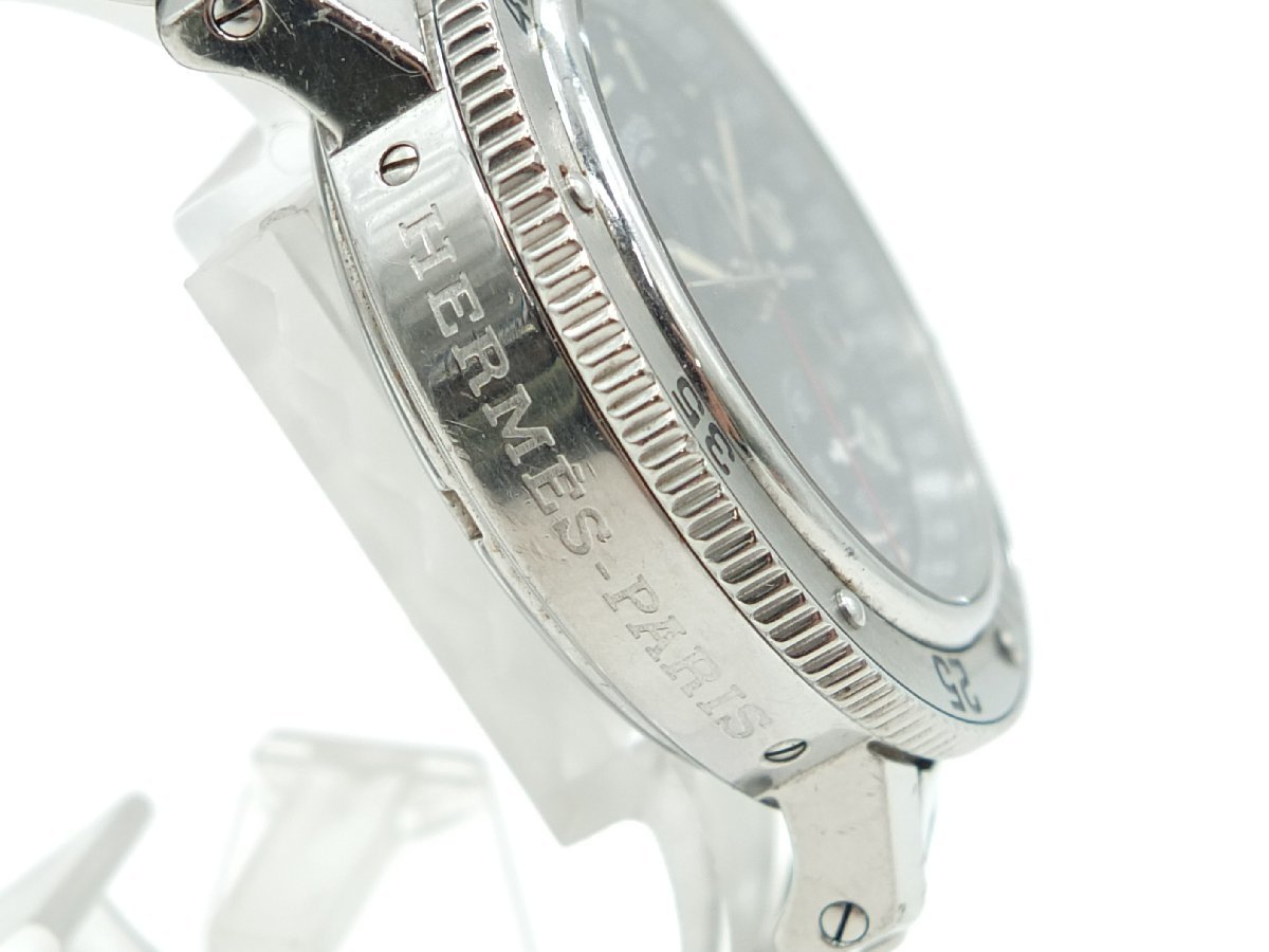 【z25520】 HERMES エルメス クリッパー ダイバークロノ メンズ CL2.910 ブラック文字盤 腕時計 格安スタート_画像3