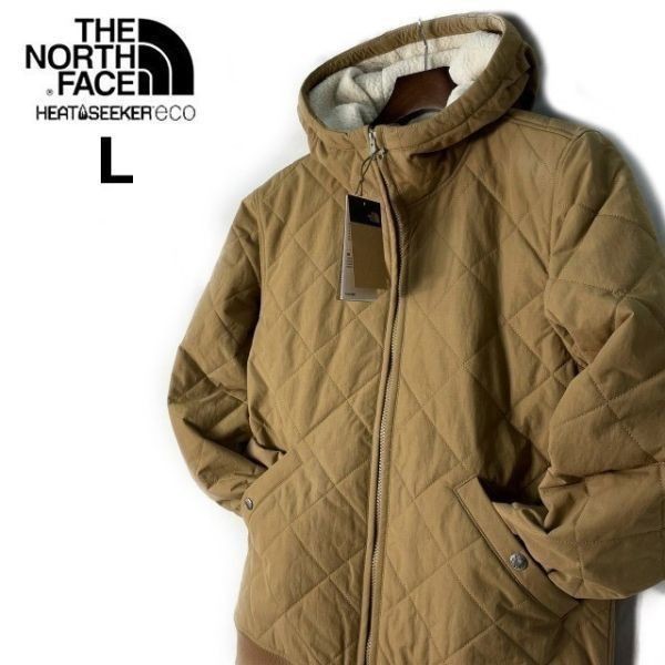 1円～!売切!【正規新品】THE NORTH FACE CUCHILLO FZ HOODIE キルティングジャケット シェルパフリース US限定(L)ベージュ181024-70-c_画像1