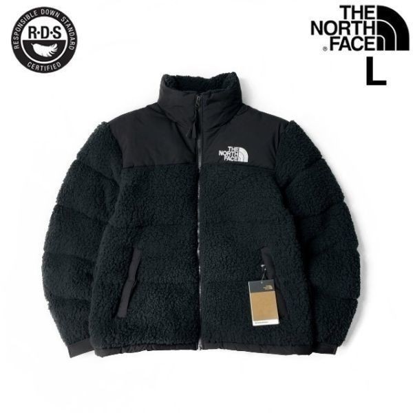 1円～!売切!【正規新品】THE NORTH FACE◆SHERPA NUPTSE JACKET ダウンジャケット ヌプシ モコモコ ロゴ刺繍 アウトドア(L)黒 190122-175_画像1