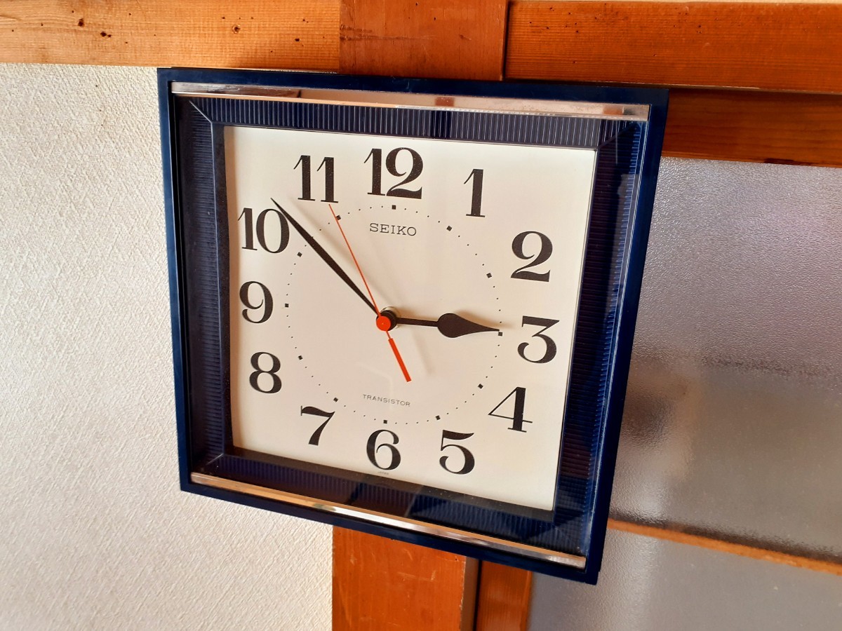70's　SEIKO　トランジスタ　掛け時計　ミッドセンチュリー　ビンテージ　レトロ　ネイビー_画像6