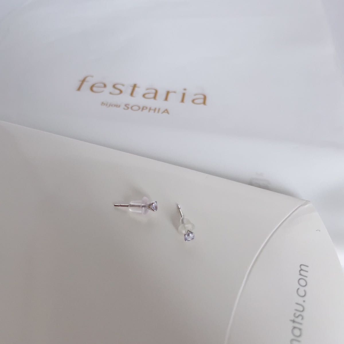 K10イエローゴールド ホワイトゴールド ピアス　festaria bijou SOPHIA フェスタリア ビジュソフィア