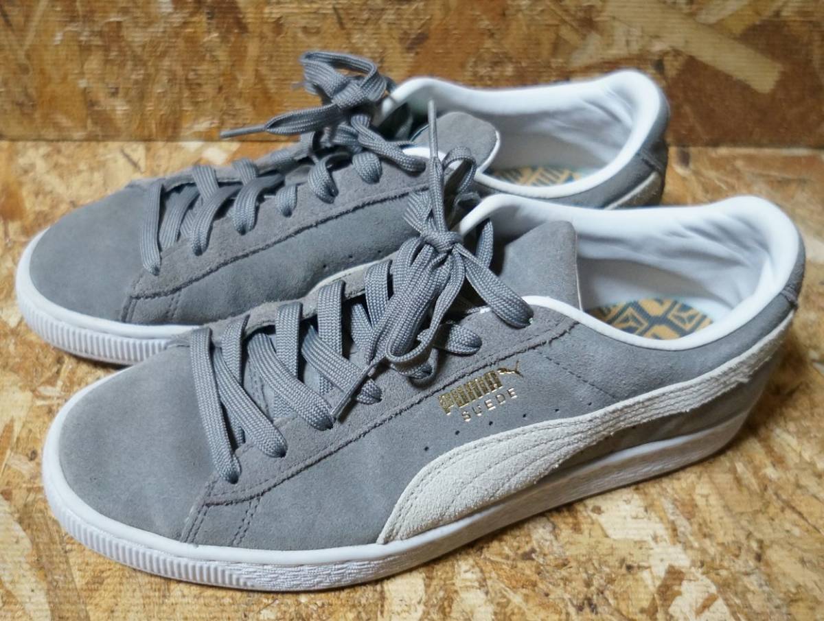 良品 PUMA 本革 SUEDE 灰 US8.5 26.5cm プーマ　スウェード_画像1