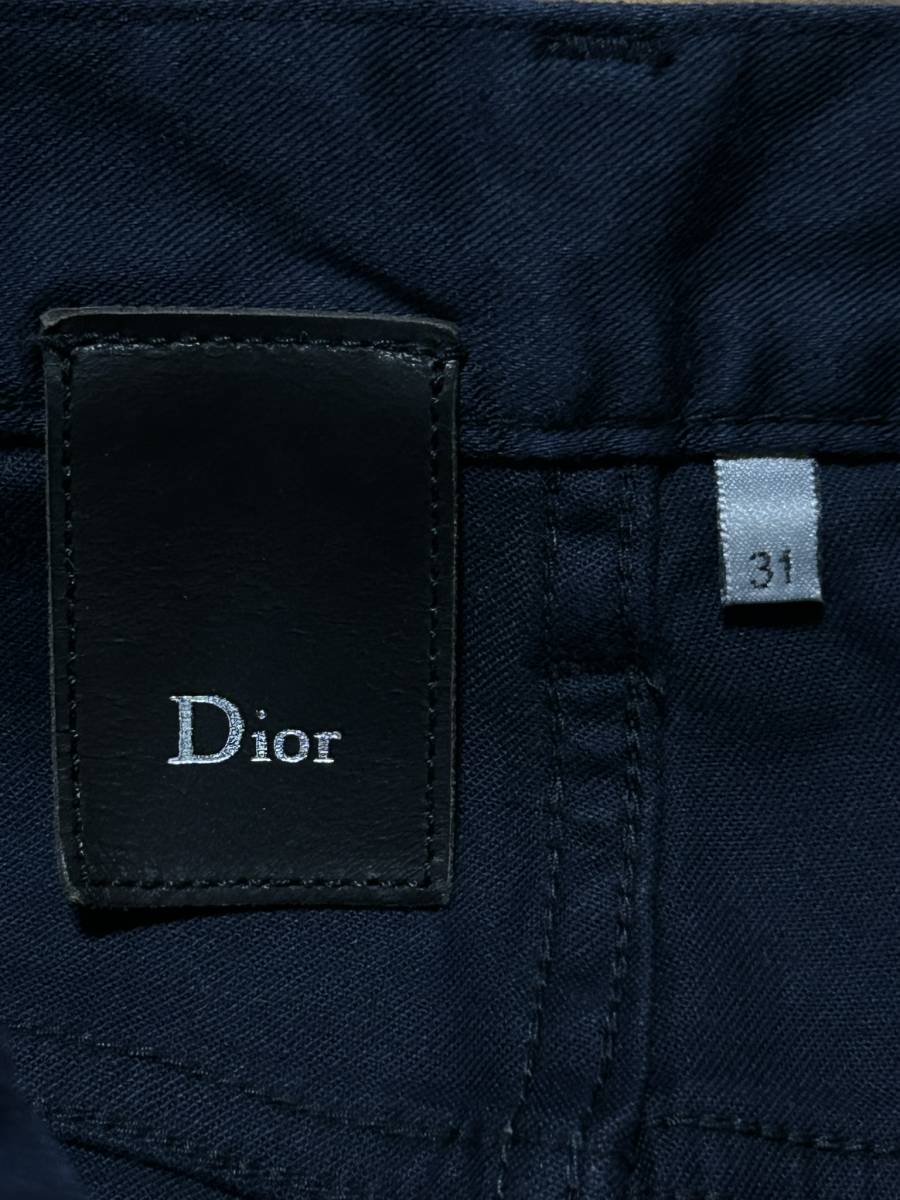 Dior homme ディオールオム 163D006A1114 ボタンフライ ストレッチコットンパンツ 日本製 濃ネイビー 31 　　　 BJBD.A_画像8
