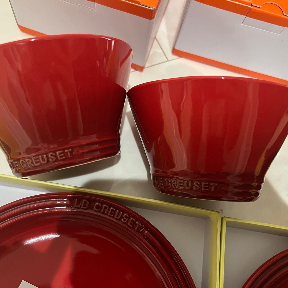 新品　未使用品　ルクルーゼ LE CREUSET 食器 赤　5点セット　 プレート