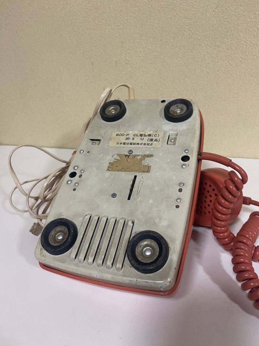  Showa Retro rare telephone machine antique push ho n Japan electro- confidence telephone . company that time thing retro interior Vintage 600-P salmon pink series 