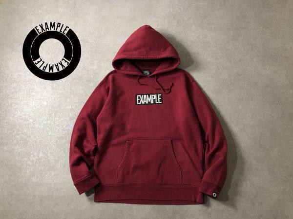 EXAMPLE●BOX LOGO ワッペン スウェット フーディ パーカー●エグザンプル_画像1