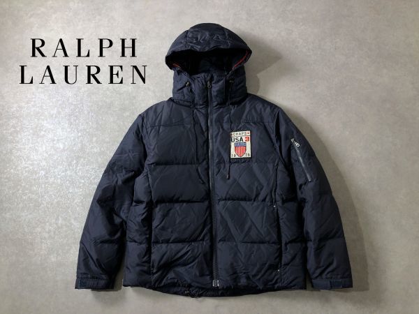 RALPH LAUREN CHAPS●USAエンブレムワッペン ダウン ジャケット●ラルフローレン_画像1