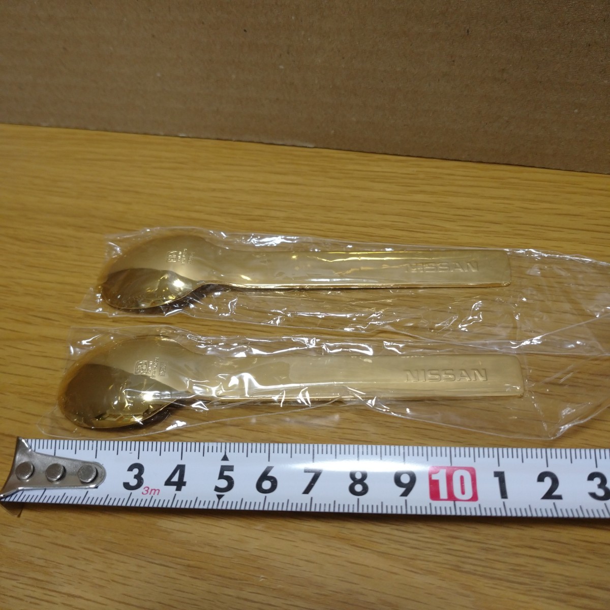 NISSAN stainless ステンレス スプーン セット グッズ コレクション 金色 日産 ロゴ 非売品 ノベルティ 限定 spoon collection GOLD ①_画像6