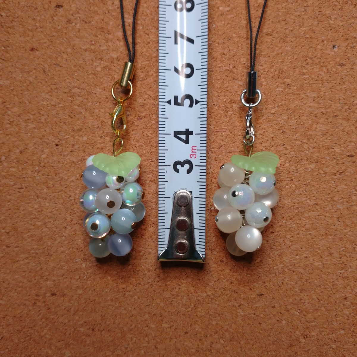 handmade grape ストラップ ハンドメイド 手作り ぶどう ブドウ 葡萄 マスコット オーナメント 飾り フルーツ プレゼント ornament ⑯_画像7