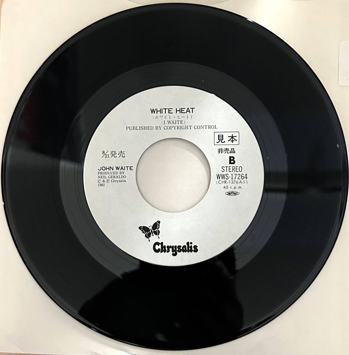 0424) западная музыка JOHN WAITE 0 7 дюймовый MR.WONDERFUL/WHITE HEAT образец запись 