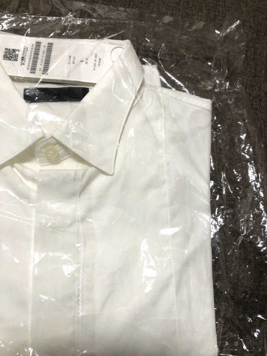 【junhashimoto】ジュンハシモト DRESS SHIRTS 長袖 ビジネス ドレス シャツ 3 ホワイト タグ付き 新品 未着用_画像7