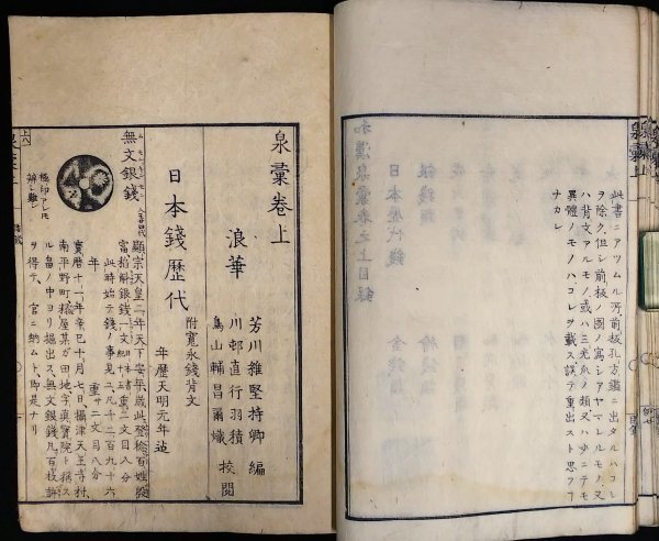 S201 江戸期 寛政5年 歴史 古銭資料【和漢泉彙 上編／日本歴代銭 唐國銭 外国銭など・古泉 通宝 貨幣 銀貨 銅貨 原母／図版多 和装本】_画像5