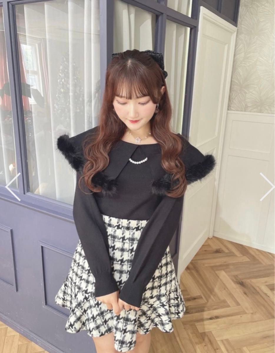 削除寸前 最終お値下げ エブリン evelyn 裾フリルツイード 削除寸前 最終お値下げ エブリン evelyn 裾フリルツイード