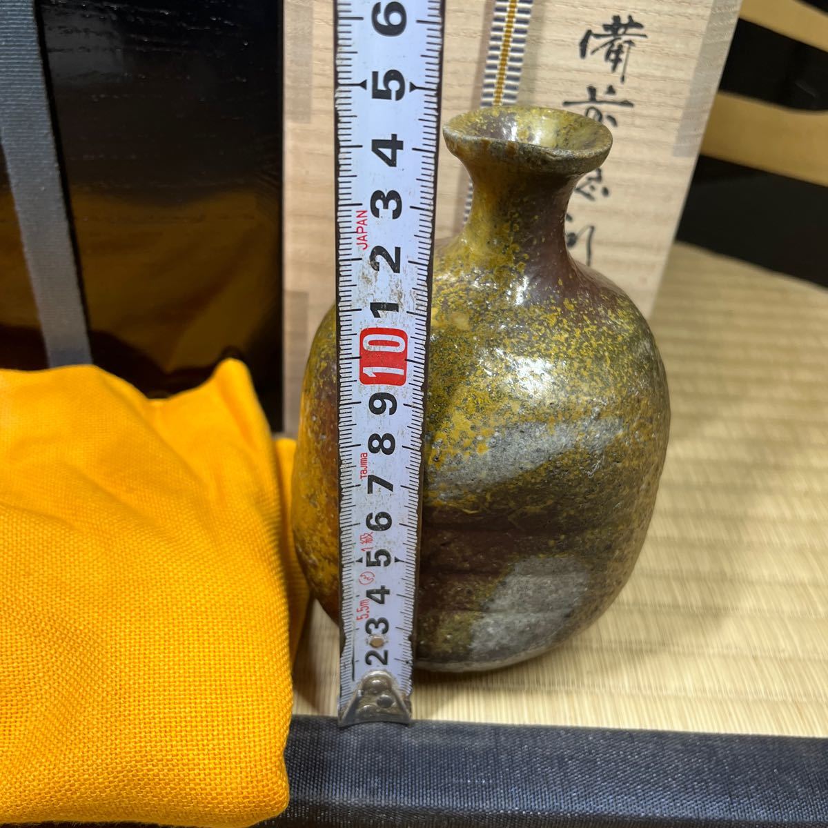 最上作　安倍安人 備前　伊部 徳利　酒器　共箱 共布 二重箱 肩付き　古備前　写し_画像8