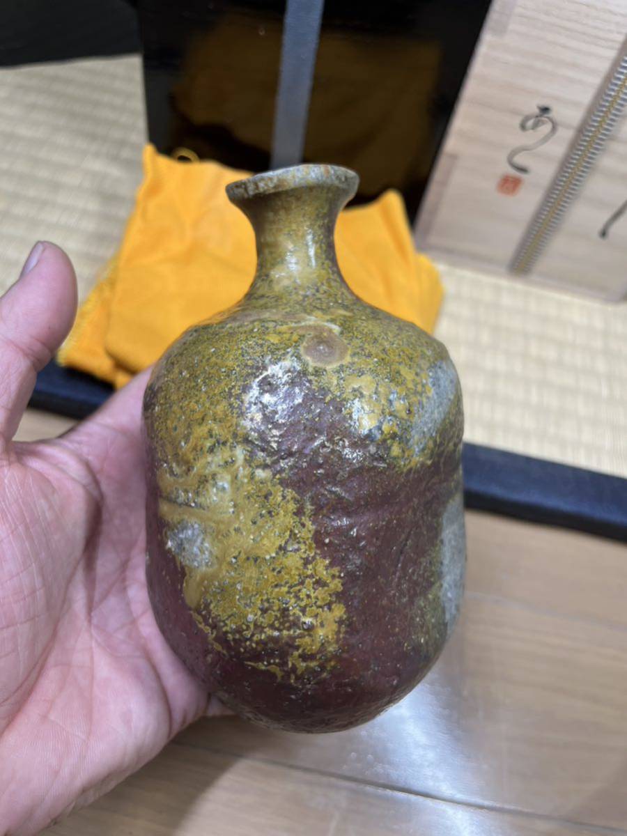 最上作　安倍安人 備前　伊部 徳利　酒器　共箱 共布 二重箱 肩付き　古備前　写し_画像2