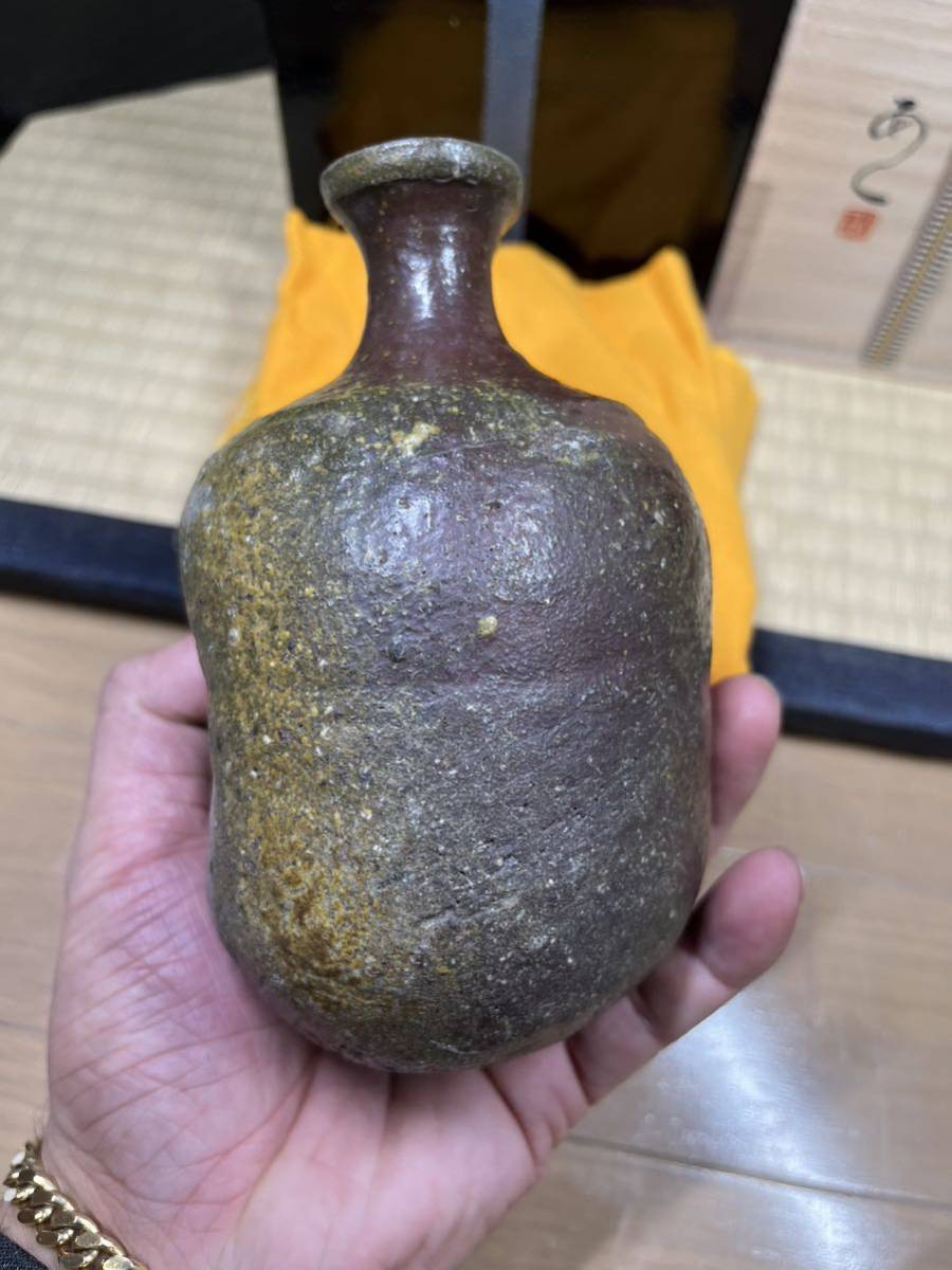 最上作　安倍安人 備前　伊部 徳利　酒器　共箱 共布 二重箱 肩付き　古備前　写し_画像4