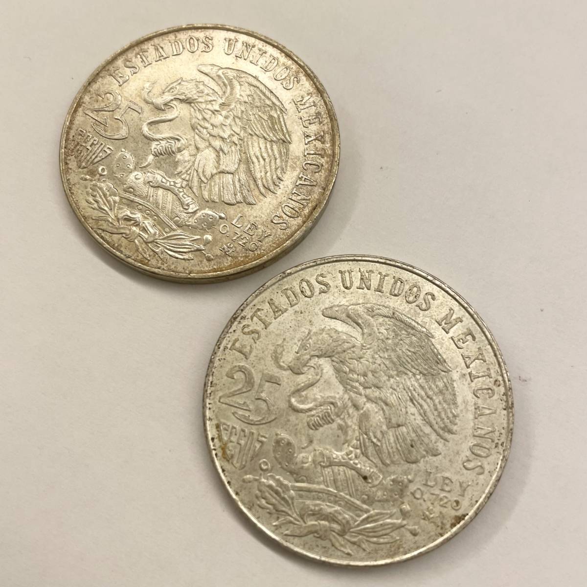 ≪2枚セット》 メキシコオリンピック 25ペソ MEXICO 25PESOS 1968年 銀貨 記念硬貨_画像4