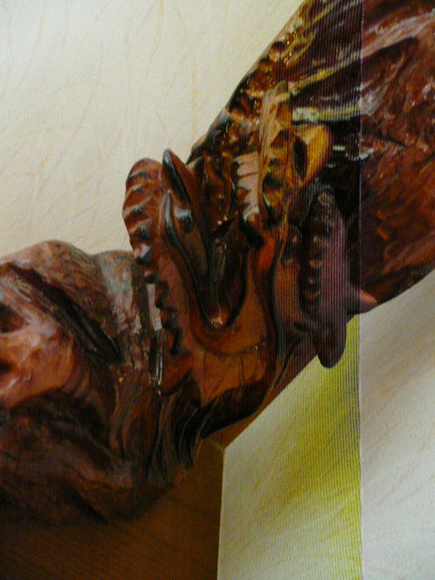 一本物？大物 置物◆高さは約70cm◆ 木彫り 彫刻 龍 竜 飾り物 オブジェ 床の間 玄関の画像3