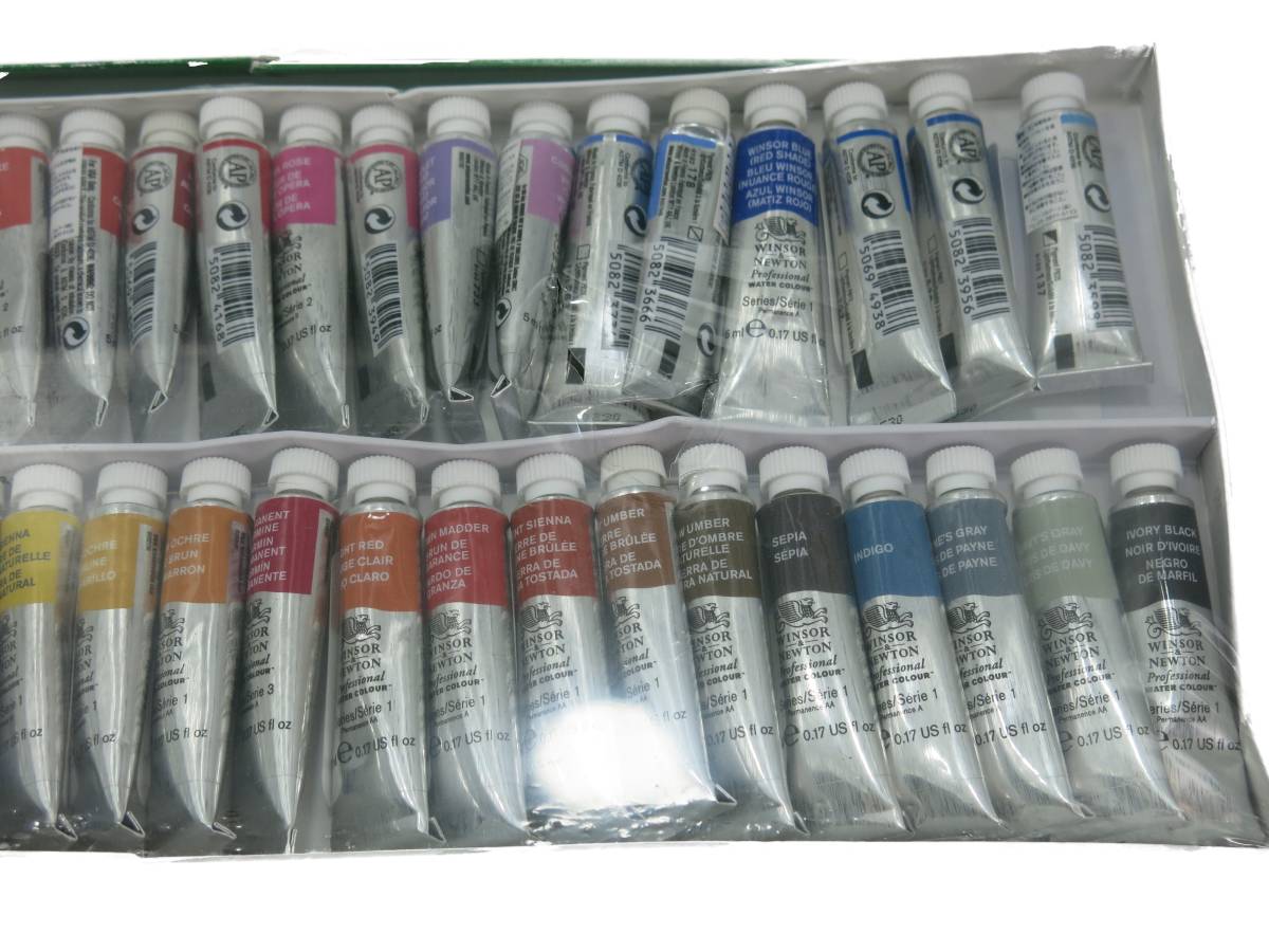 未使用 Winsor & Newton ウィンザー&ニュートン 水彩絵具 プロフェッショナル ウォーターカラー 48色セット 5ml W&N 最高級 英国王室御用達_画像4