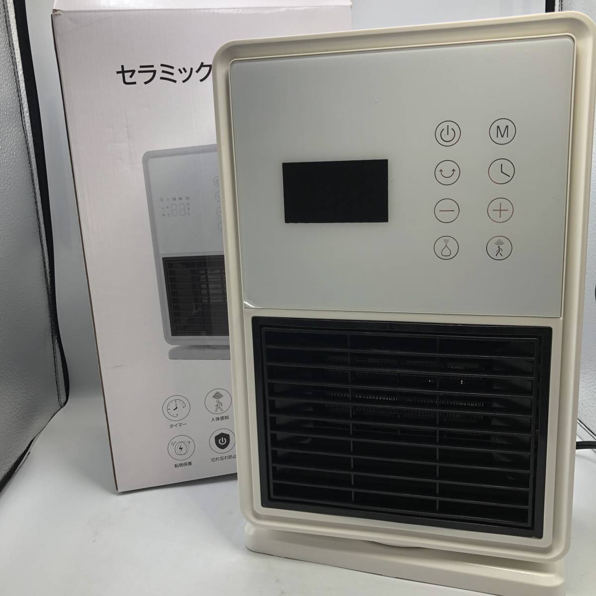 【通電確認済】セラミックヒーター 人感センサー付き 電気ファンヒーター 首振り 電気ヒーター小型 ファンヒーター/Y14616-N3_画像1