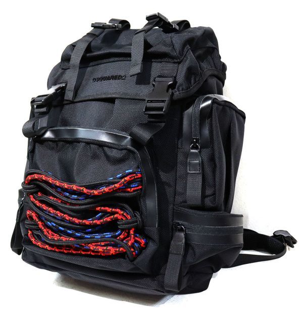 17AW DSQUARED2 (ディースクエアード2) Techno Cord Backpack / Akira バッグパック 美品 ブラック_画像2