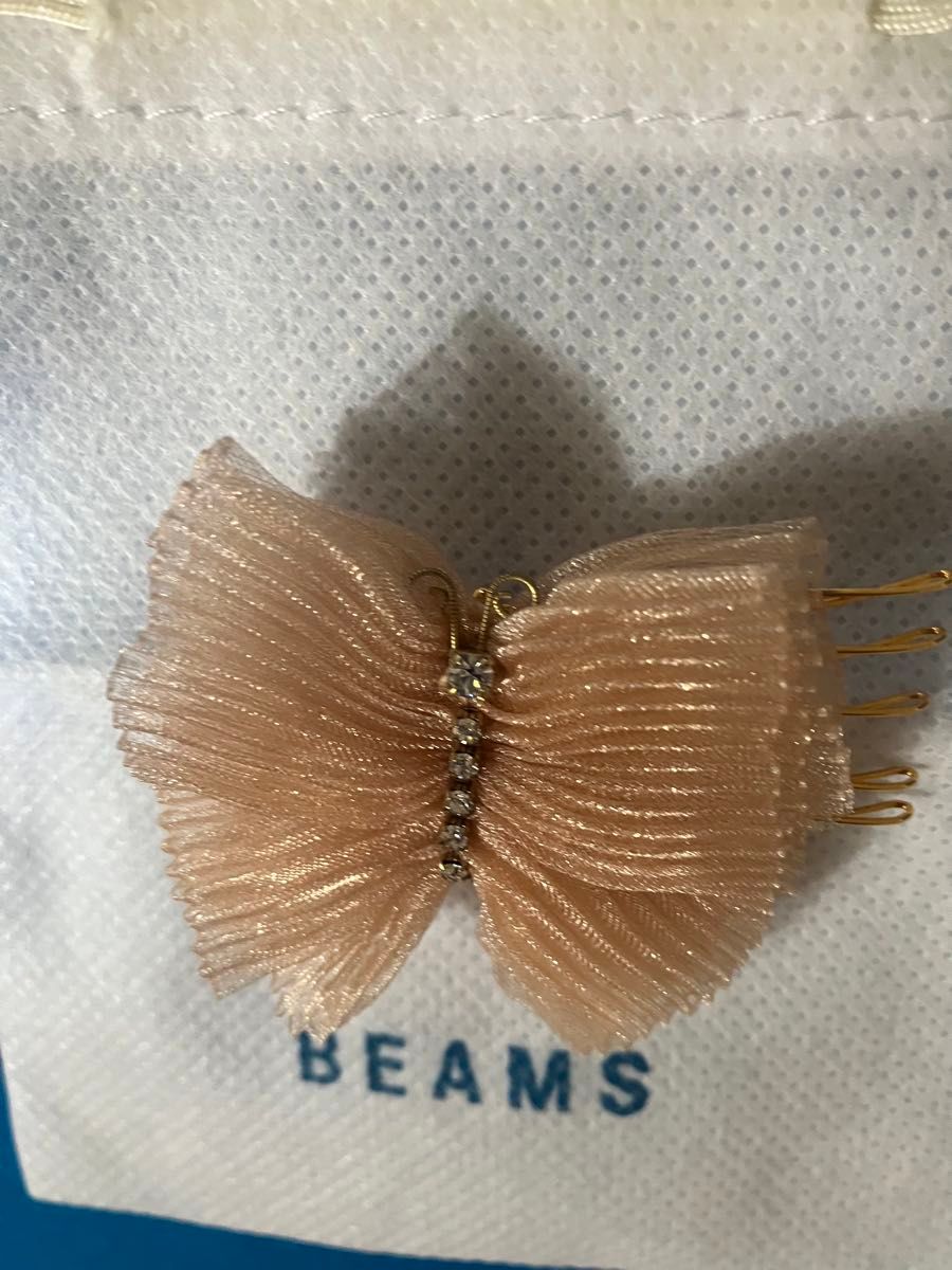 BEAMS リボン 蝶々 コーム ヘアアクセサリー