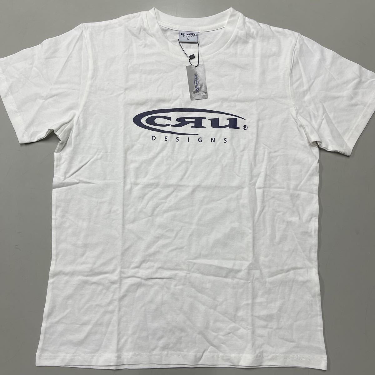 クルー CRU DESIGNS Tシャツ サーフ系 未使用 Lサイズ メンズ サーフィン ストリート カルフォルニア 白 ホワイト ロゴ_画像1