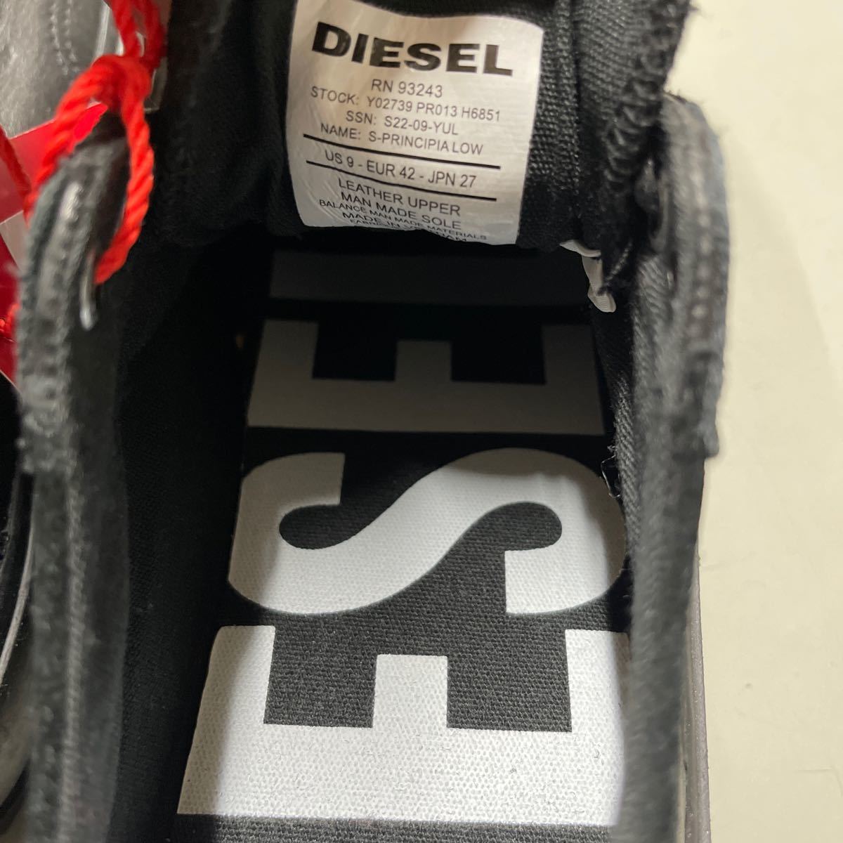  diesel sneakers 922 900 117 907 regular price 27000 ten thousand 41 27.0cm DIESEL diesel S-PRINCIPIA LOW leather suede black shoes unused 