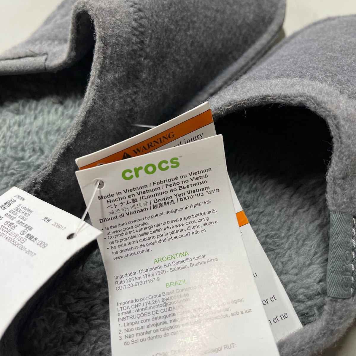 crocs バヤ スリッパ 205917-OIF サイズ22センチ 未使用 baya slpper ボア フリース ルームシューズ クロックス グレー サンダル_画像8