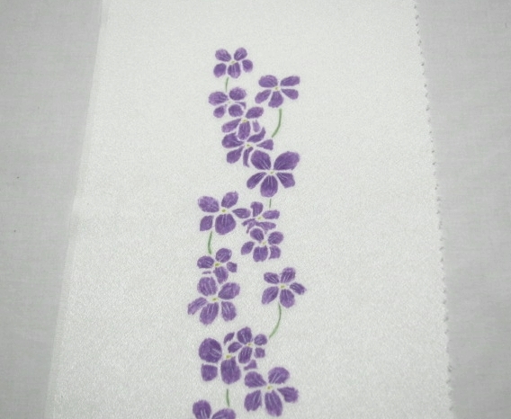 V silk . after crepe-de-chine neckpiece [ sumire. flower ] hand .... dyeing V new goods 