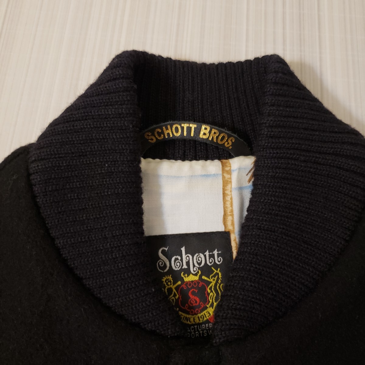 美品 Schott×RHC Ron Herman ショット ロンハーマン別注 レザー スタジャン 36 M バーシティジャケット Varsity Jacket_画像4