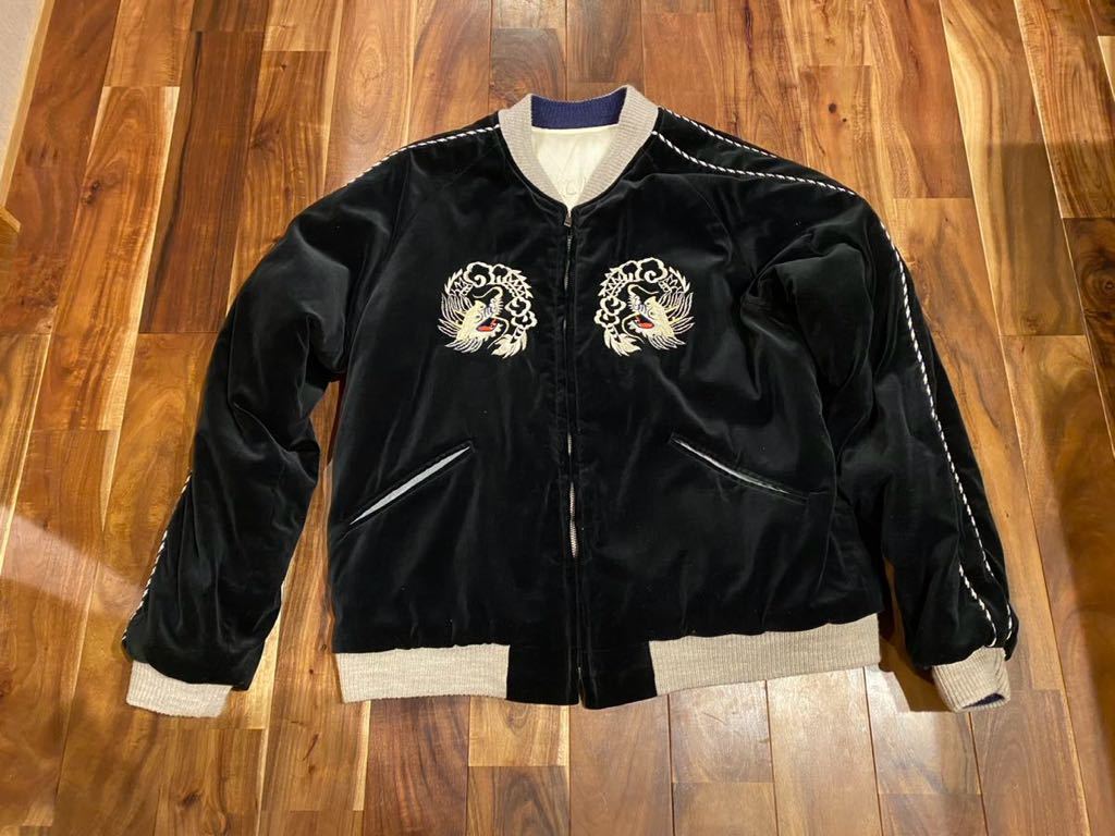 テーラー東洋　港商　souvenir jacket 別珍　スペシャル　スカジャン　white eagle x roaring tiger M tt14482 訳アリ_画像2