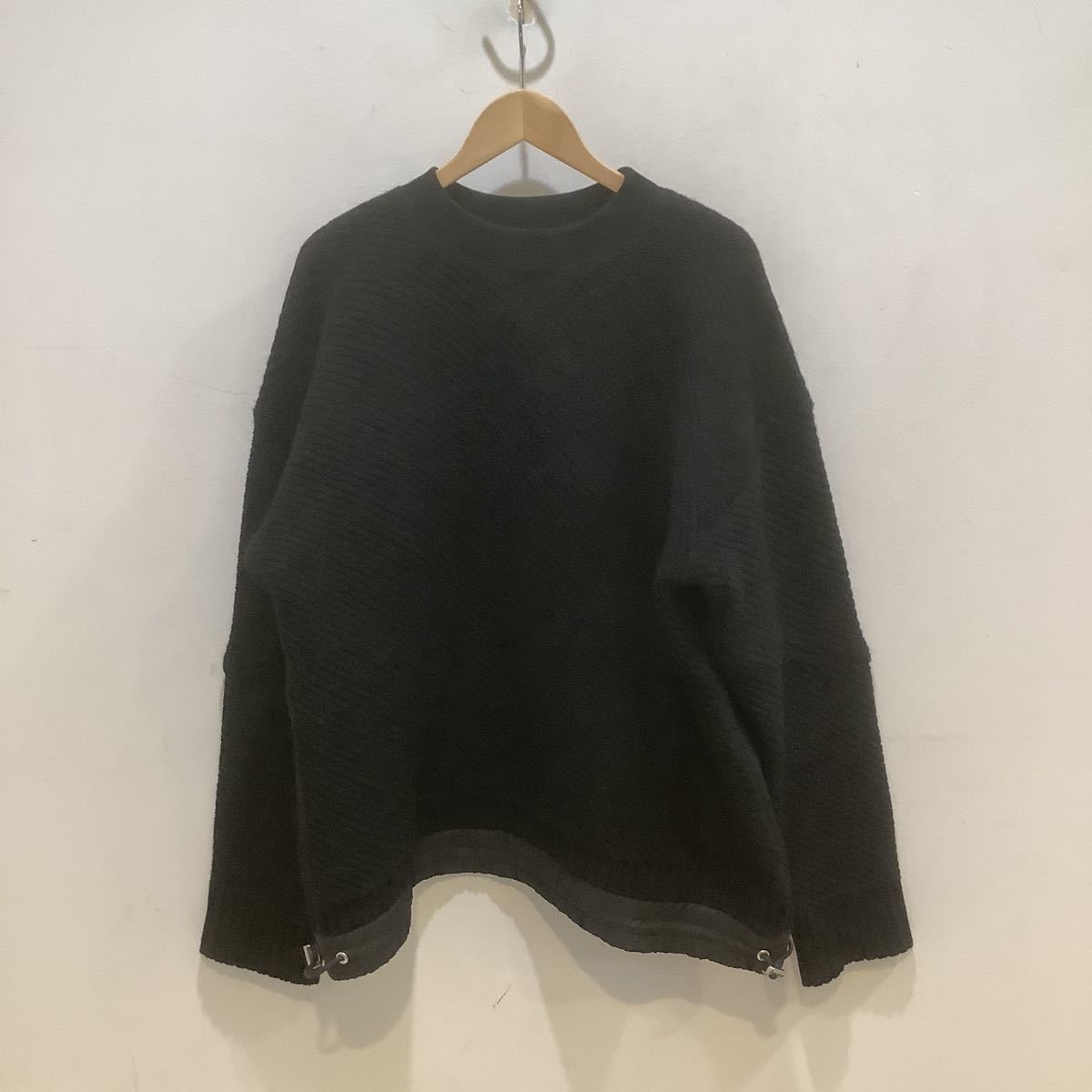 sacai サカイ 21-02614M 21 A/W Wool Knit Pullover ウールニットプルオーバー ブラック 3 615241