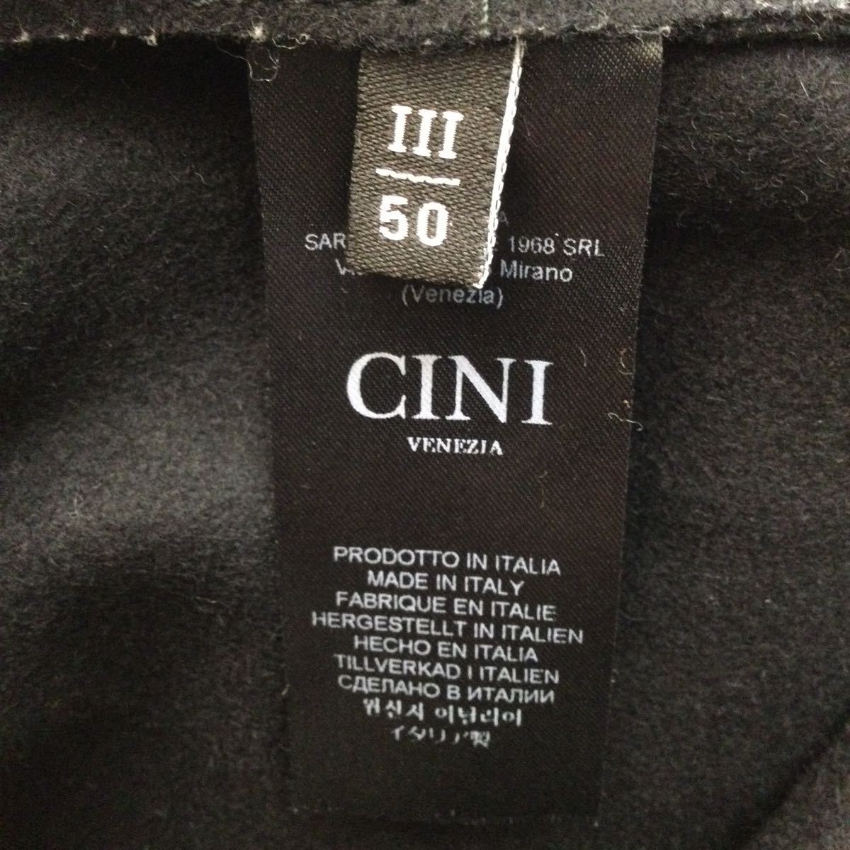 CINI VENEZIAchi knee bene Cheer duffle coat DUFFLE COAT with a hood wool hanger attaching black size Ⅲ men's 645463
