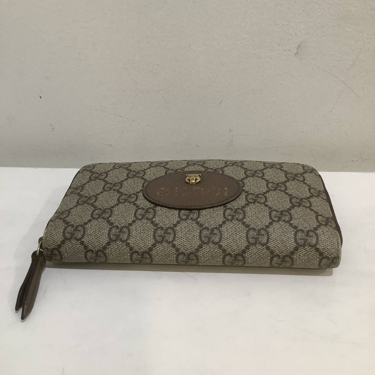 GUCCI グッチ 473953 ネオヴィンテージ ラウンドジップ 長財布 ラウンドファスナー ブラウン 626176_画像3