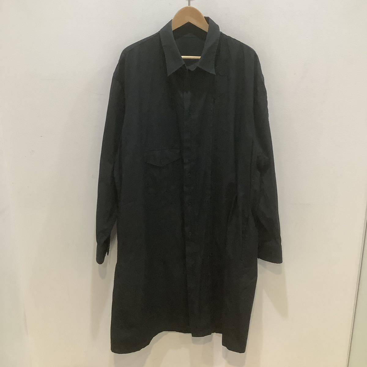 Yohji Yamamoto POUR HOMME ヨウジヤマモト プールオム HQ-B27-037 ロングシャツ 長袖 コットン ブラック 648366