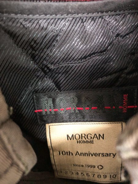 MORGAN モルガン メンズ ライナー付き 比翼仕立て 中綿入り ジップジャケット 羽織り アウター ダークグレー S_画像2