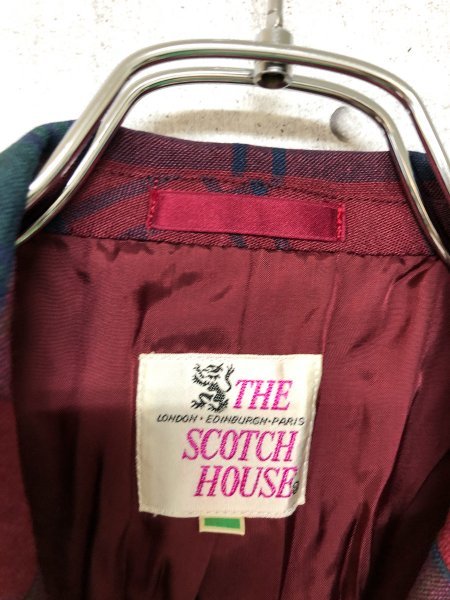 THE SCOTCH HOUSE スコッチハウス レディース チェック柄 肩パッド入り テーラードジャケット 9A2_画像2